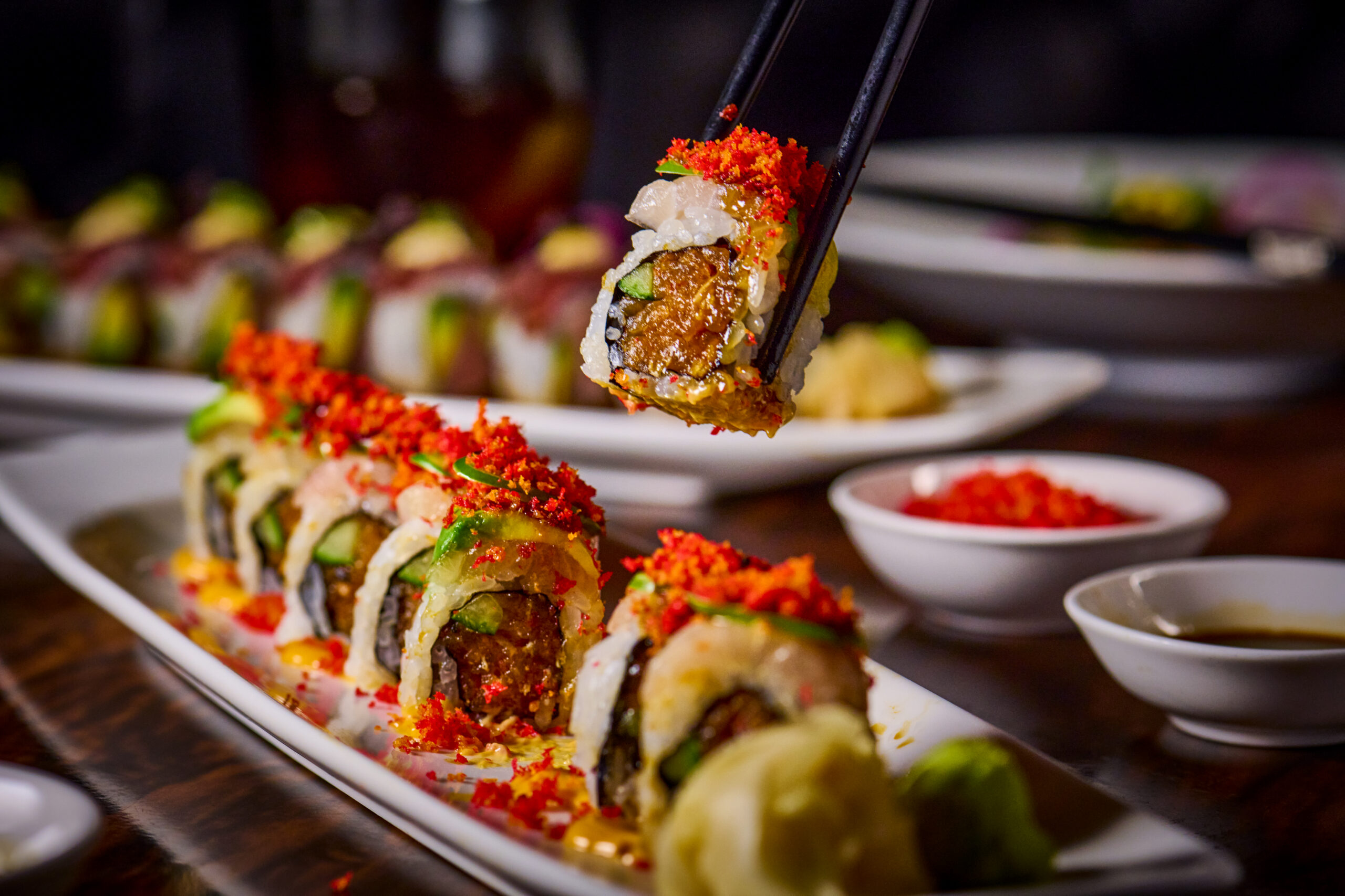 Fresh sushi platter photography by Las Vegas food photographer